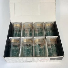 Vintage Federal Glass Homestead Beverage Set of 8 Glass Tumblers Tropicana Bar