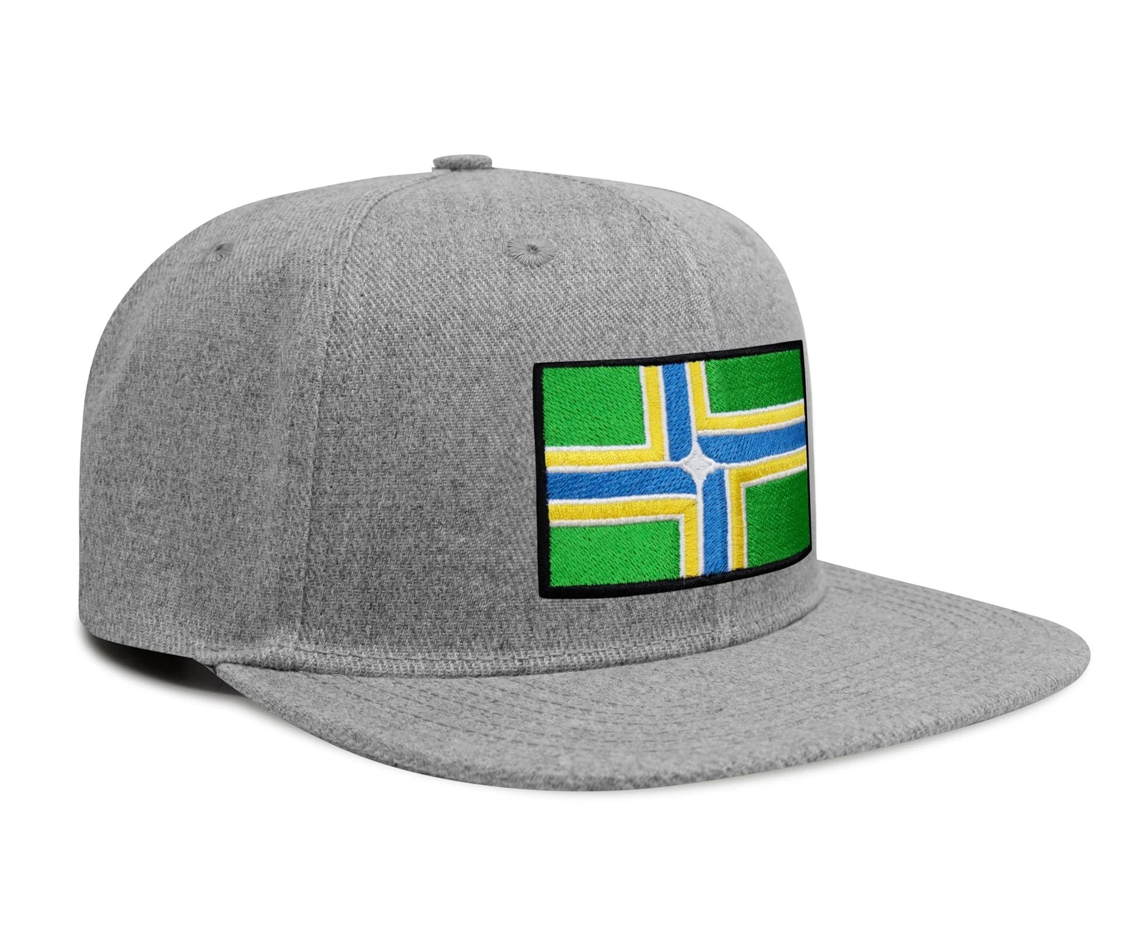 International Tie City, Snapback Trucker Baseball Cap (Portland, Grey Flatbill)