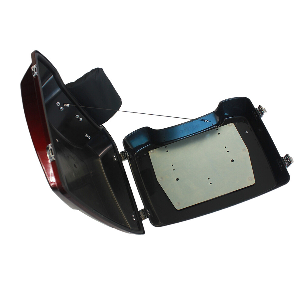 Razor Pack Trunk Chopped Backrest For Harley Touring 93-2013 Velocity Red Sunglo