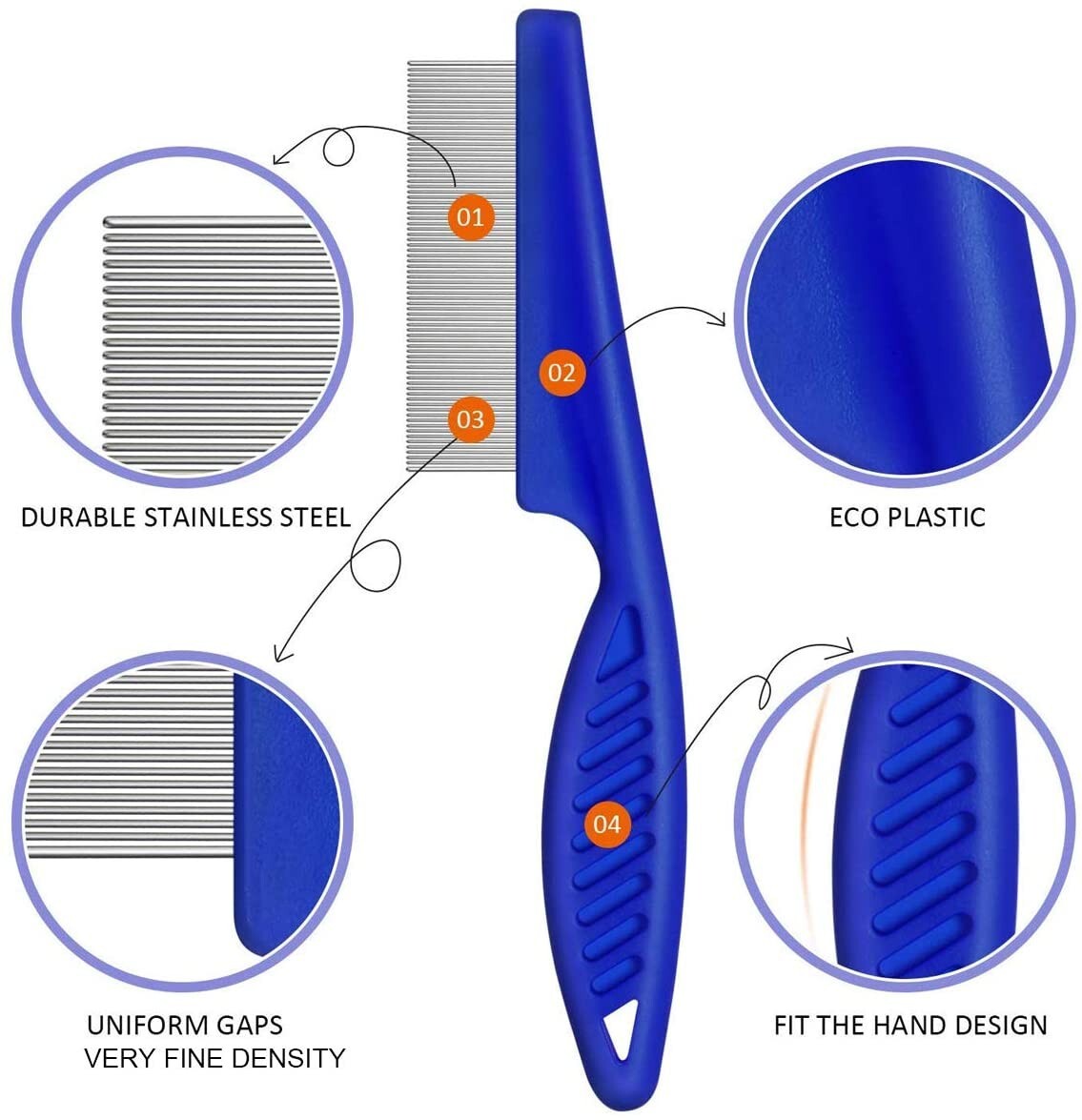 2 Stück Selbstreinigende Flohkämme Für Hunde & Katzen - Mit Entriegelungsknopf Gelb+Grün