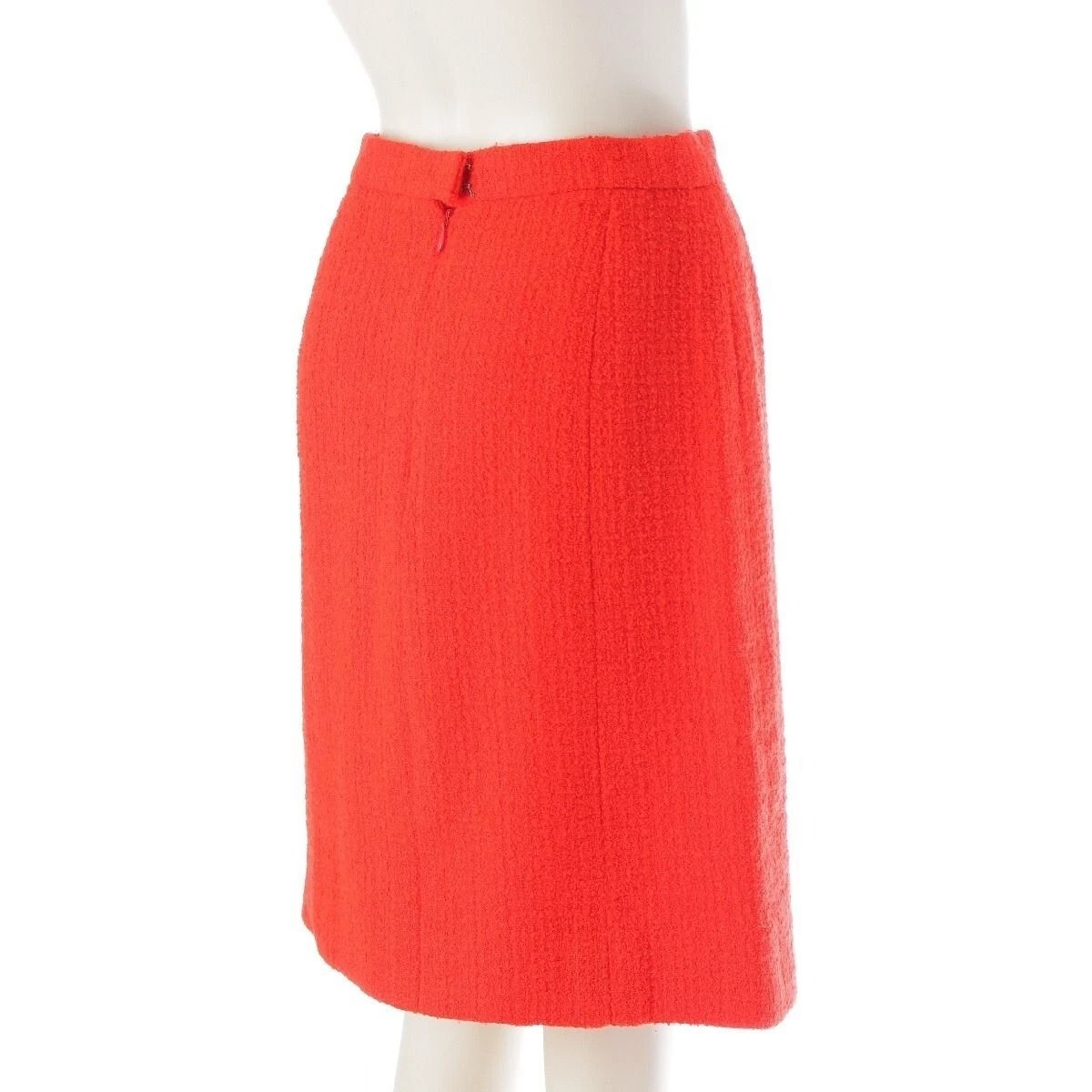 CHANEL Tuta Vintage 96A Cotone Tweed Coco Doppiopetto Giacca Gonna Set Rosso