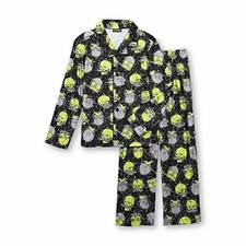 Joe Boxer Micro Jersey Pajama 2 Piece Set Skulls with Mustache X-Small 4-5