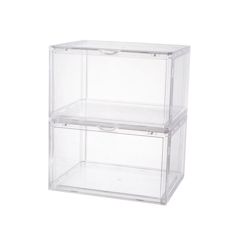 Magnetic Shoe Storage Box - Drop Side Clear Sneaker Stackable Container (1381) - Image 3 of 4