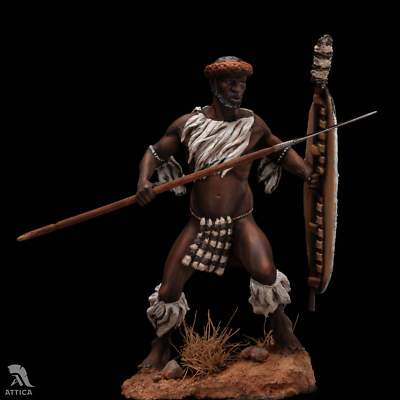 Zulu warrior Anglo-Zulu War 54mm Painted Tin Toy Soldier Pre-Sale