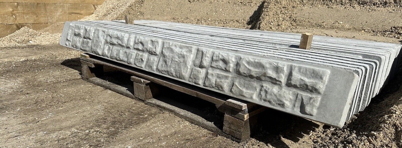 Reinforced Concrete Gravel Boards 6" & 1FT X 6FT Recessed , solid