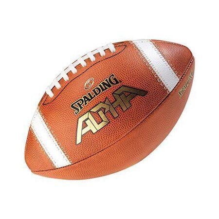 Spalding Alpha Leather Football - Light Brown/Red for sale