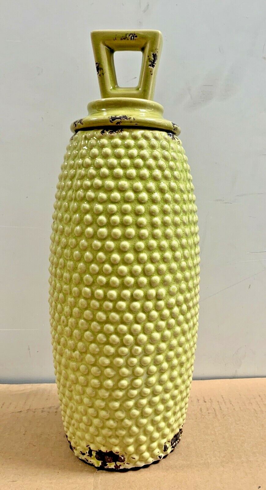 Ceramic Vase With Lid 16.25” Antique Decorative Ceramic Vase Table Top