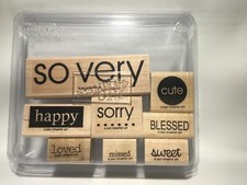 Stampin Up 2007 So Very Set Of 8 Mounted Unused Stamps In Original Box