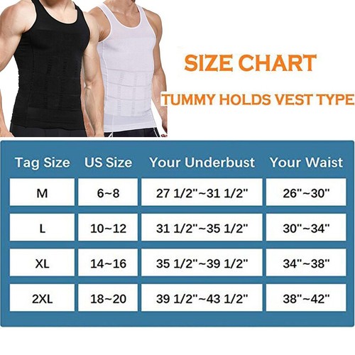 Hombres Camiseta Tonificación Corporal Ginecomastia Camisas de Compresión Adelgazante Vientre Modelador EE. UU. - Imagen 14 de 29
