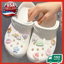 6 Pcs Transparent Cute Bear Series Kawaii Cartoon Shoes Charms For Clogs Sandals