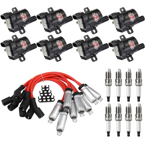 8 Set Round Ignition Coil and Spark Plug &Wire For GMC Chevy Silverado 1500 5.3L - Picture 23 of 24