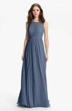 Jenny Yoo Vivienne Pleated Chiffon Gown Evening blue Dress Size 6 NWT