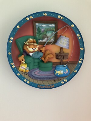 Garfield Collector Plate, Gone Fishing, Rare, Danbury Mint, Free Shipping