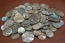 100 PCS ASSORT MIX ROUND ABALONE SHELL BLANK PENDANT DISC