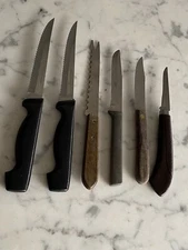 Lot of 6 vintage kitchen paring knife knives Chef's Secret Stainless Taiwan