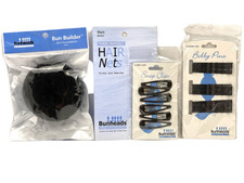 Capezio Bun Builder, Hair Net, Bobby Pins, Clips - Recital Accessories Lot Black