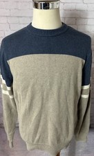J Crew Long Sleeve Striped Pullover Knit Crew Neck Sweater Men  s Size Medium