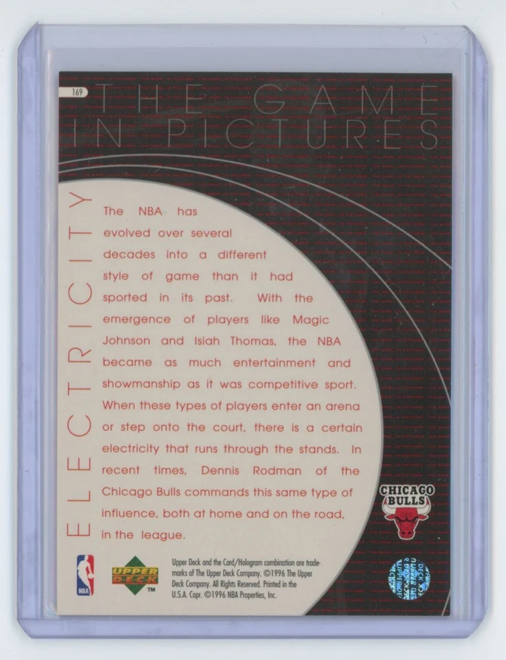 1996-97 Upper Deck Dennis Rodman Basketball Card Chicago Bulls #169 - Image 2 of 2