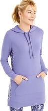Ideology 247261 Womens Long Sleeve Hoodie Tunic Snake Varsity Purple Size XL