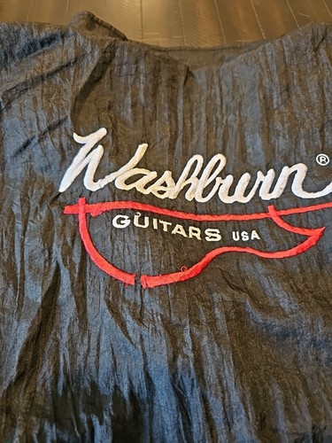 BLACK Washburn Guitars Jacket Rare XL Full Zip Retro Button Snap Lightweight - Picture 13 of 14