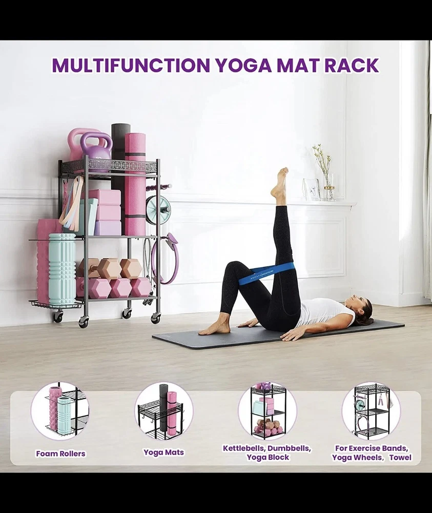 Yoga Mat Storage Rack, Home Gym Rack Holder, VOPEAK Yoga Mat Storage Rack, Home Gym Rack Holder, VOPEAK