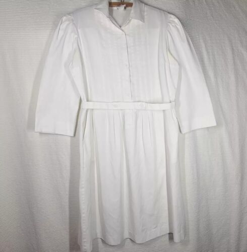 Vtg Nurse Uniform Dress Plus Size 20 Action Line Pleated Front w Belt Costume  - Picture 1 of 12
