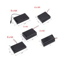 AA x 2 3 4 8 Battery Holder Storage Connector Enclosed ON/OFF Switch With Wires