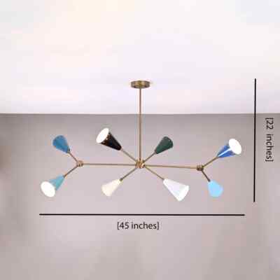 Mid Century Brass Sputnik Chandelier Fixture Custom Color Chandelier For Home