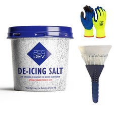 Premium White De-Icing Salt & Car Window Scraper Rapid Snow & Ice Melting