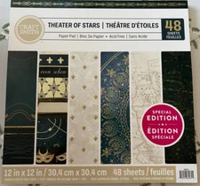 THEATER OF STARS 12X12 SCRAPBOOK CARDSTOCK PAPER PAD 48 SHEET LOT CRAFT SMITH