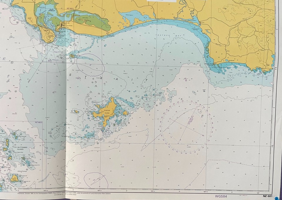 Admiralty NZ 681 SOUTH ISLAND SOUTH COAST APPROACHES BLUFF RIVERTON
