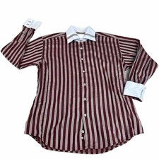 Bogosse Flip Cuff Dress Shirt Mens Sz 5 XL Cotton Striped Long Sleeve Hipster