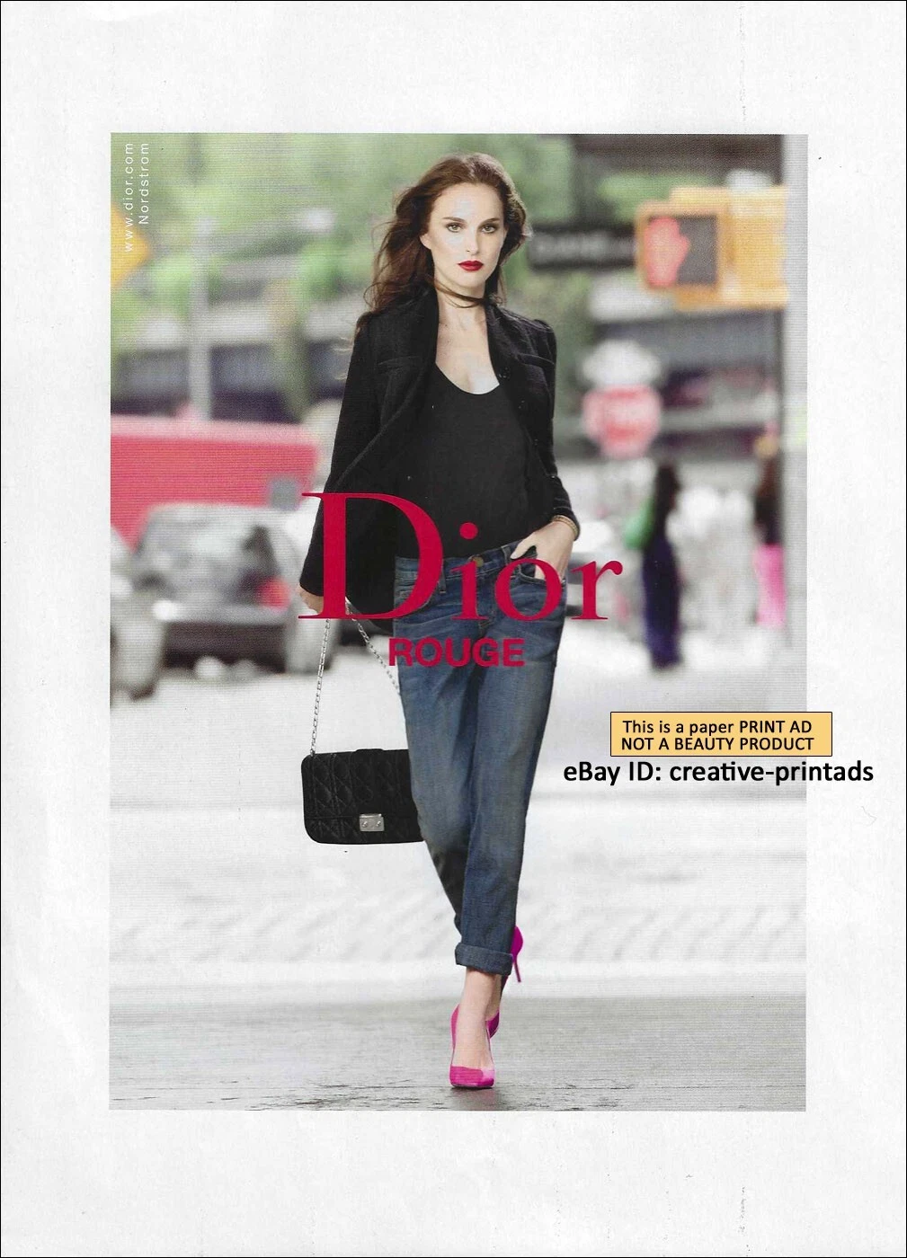 PUBLICITÉ IMPRIMÉE 1 PAGE DIOR Beauty 2013 Natalie Portman jolie fille en talons hauts rose