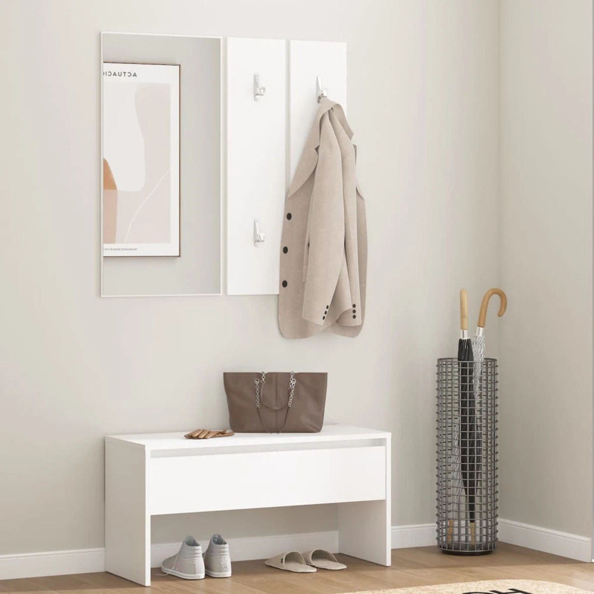Hallway Furniture Set White Engineered Wood F8R5 eBay