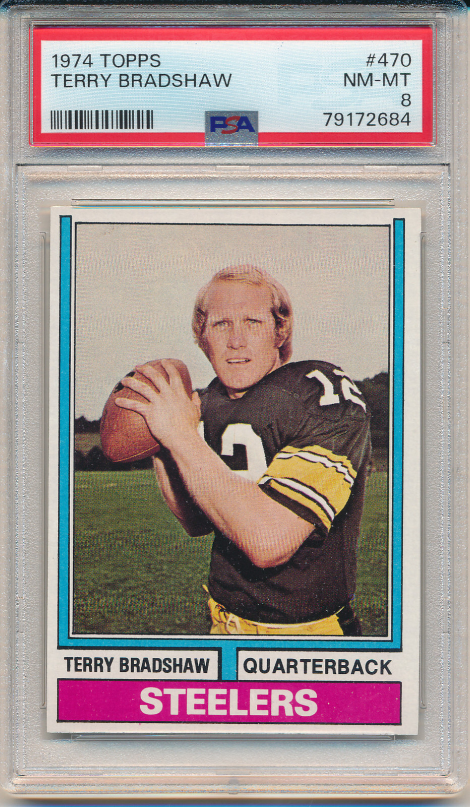 1974 Topps Football Terry Bradshaw (HOF) (#470) PSA8 PSA