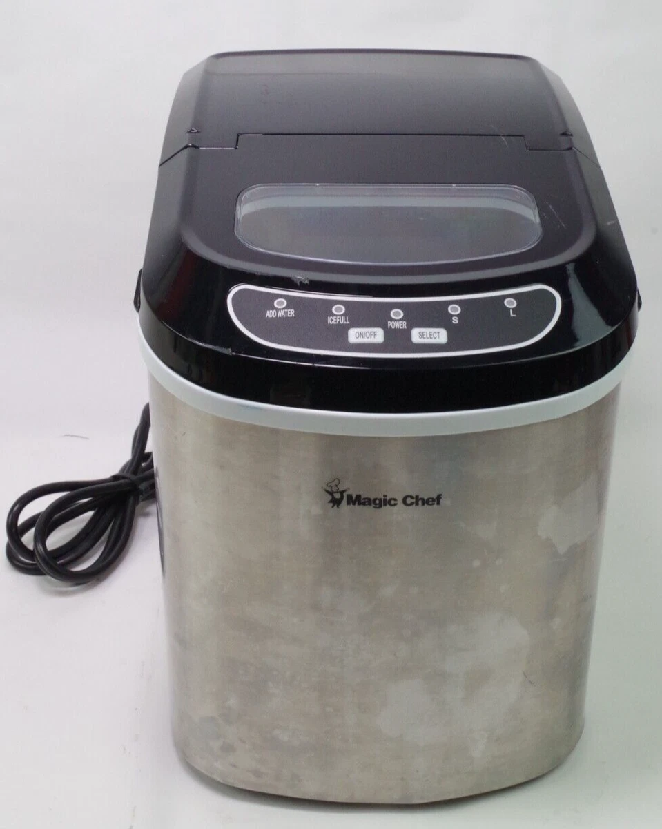 Magic Chef 27lbs Portable Countertop Ice Maker Stainless Steel Tested  696601824345