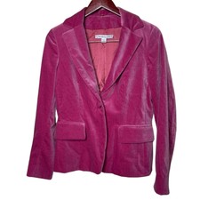 Marella Pink Fuchsia Velvet One Button Closure Blazer Sz Us 6