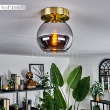 Decken Lampen Messing Rauchglas Lichteffekt Flur Wohn Schlaf Zimmer Raum Leuchte