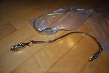 2 Vintage Brass Curtain Drape Tie Backs Holders Hooks Wall Mounted New Old Stock