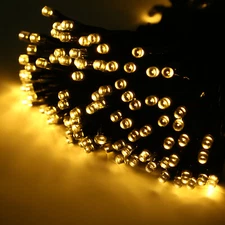 Solar String Fairy Lights Outdoor Garden Waterproof 200 500 LED Christmas Decor