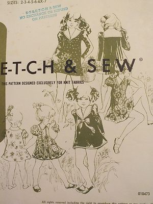 VTG 67 STRETCH & SEW #910 Girls Collar Variation A-line Dress PATTERN 2-7  UC | eBay