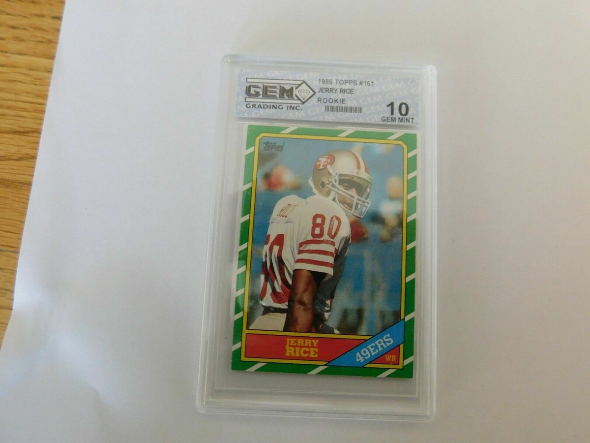 1986 Topps #161 Jerry Rice Rookie RC Graded 10 GEM MINT | eBay