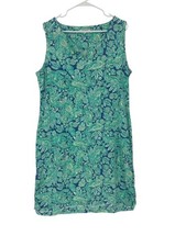 T by Talbots Women’s Dress XL green paisley sleeveless/halter pull-over cotton