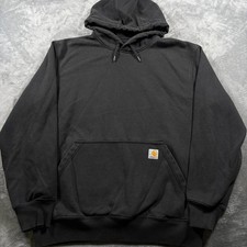 Carhartt Rain Defender Hoodie Mens Large Black Loose Fit Workwear Drawstring