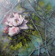 Quadro acrilico astratto. Fiori. Quadro acrilico originale su tela.