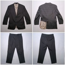 Jos. A Bank Executive Collection Wool 2 Piece Gray Suit 42L 38X33 Plaid