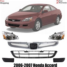 Front Grille Assembly Headlight Assembly Kit For 2006-2007 Honda Accord