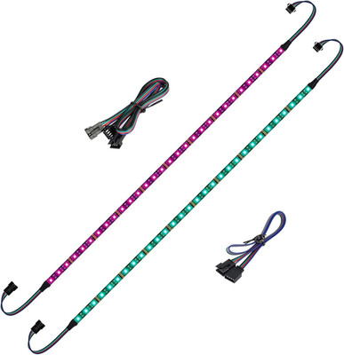 PC RGB Strip 2Pcs 19.7In for 12V 4Pin LED Headers for ASUS Aura Sync, Gigabyte R