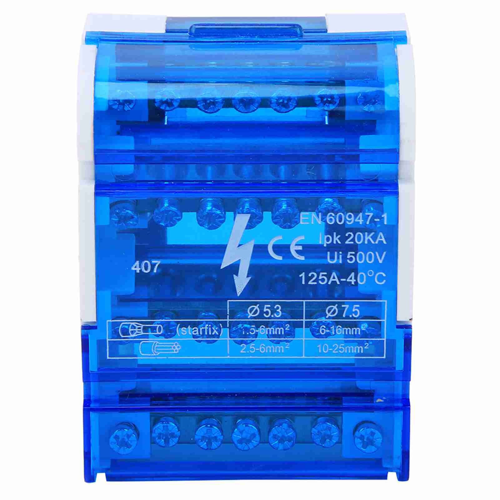 407 Terminal Distribution Box Din Rail 4-Level Single Phase Junction Case New