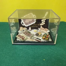 Reutter Porzellan Germany Miniatures • Food Display Scene in Acrylic Case